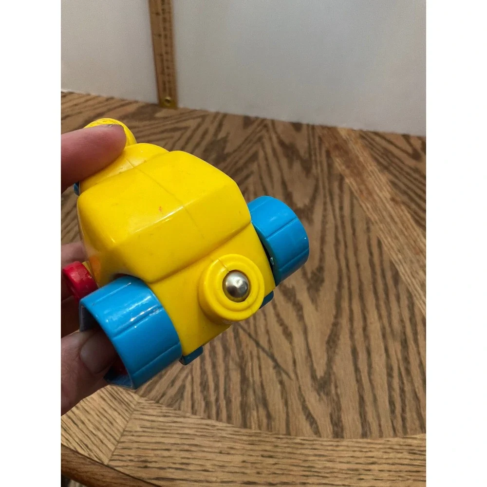 Vintage Unisex Sesame Street Cookie Monster Bulldozer Toy OS‎ Yellow Blue